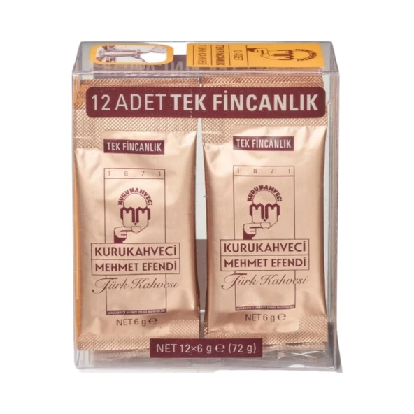 Mehmet Efendi Mehmet Efendi Türk Kahvesi Tek Içimlik 12'li 6 gr X 6 Paket ürün görseli 1
