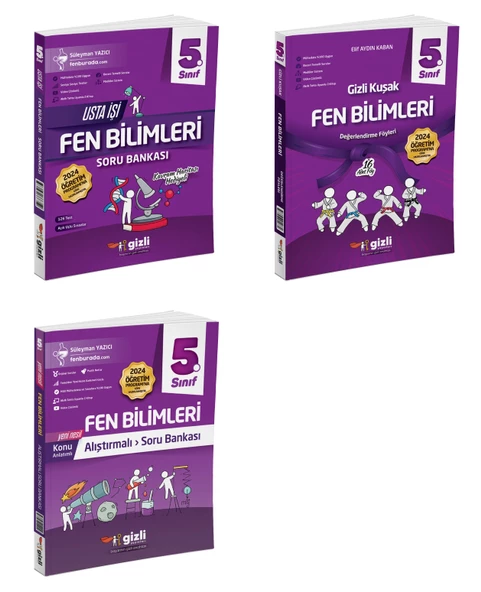 Gizli 2025 5. Sınıf Fen Bilimleri Alıştırmalı + Usta İşi + Gizli Kuşak Serisi Seti 3 Kitap ürün görseli 1