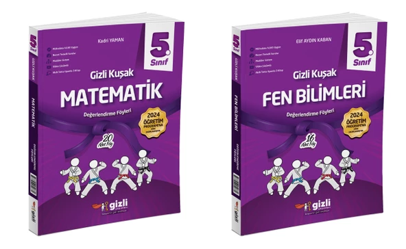 Gizli 2025 5. Sınıf Matematik + Fen Bilimleri Gizli Kuşak Serisi Seti 2 Kitap ürün görseli 1