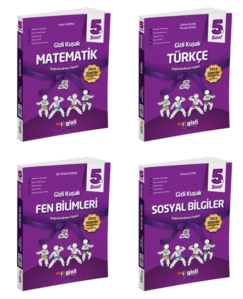 Gizli 2025 5. Sınıf Matematik + Türkçe + Fen + Sosyal Gizli Kuşak Serisi Seti 4 Kitap ürün görseli 1