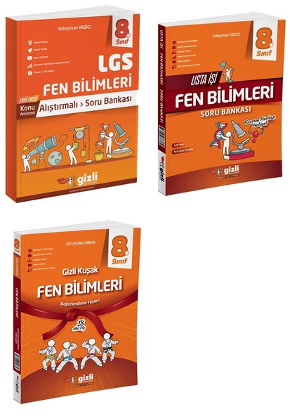 Gizli 2025 8. Sınıf Lgs Fen Bilimleri Alıştırmalı + Usta İşi + Gizli Kuşak Serisi Seti 3 Kitap ürün görseli 1