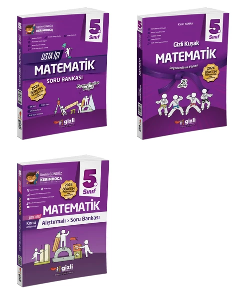 Gizli 2025 5. Sınıf Matematik Alıştırmalı + Usta İşi + Gizli Kuşak Serisi Seti 3 Kitap ürün görseli 1
