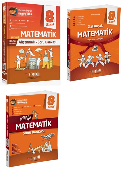 Gizli 2025 8. Sınıf Lgs Matematik Alıştırmalı + Usta İşi + Gizli Kuşak Serisi Seti 3 Kitap ürün görseli 1