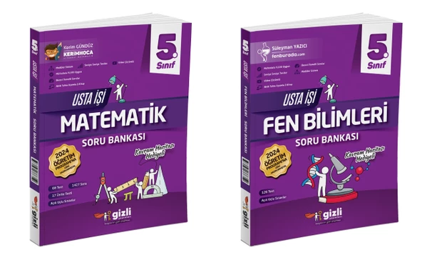 Gizli 2025 5. Sınıf Matematik + Fen Bilimleri Usta İşi Soru + Kavram Haritası Seti 2 Kitap ürün görseli 1