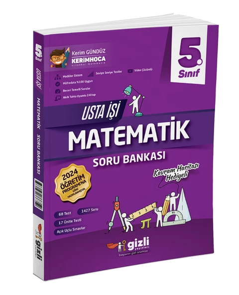 Gizli Yayınları 2025 5. Sınıf Matematik Usta İşi Soru Bankası + Kavram Haritası ürün görseli 1