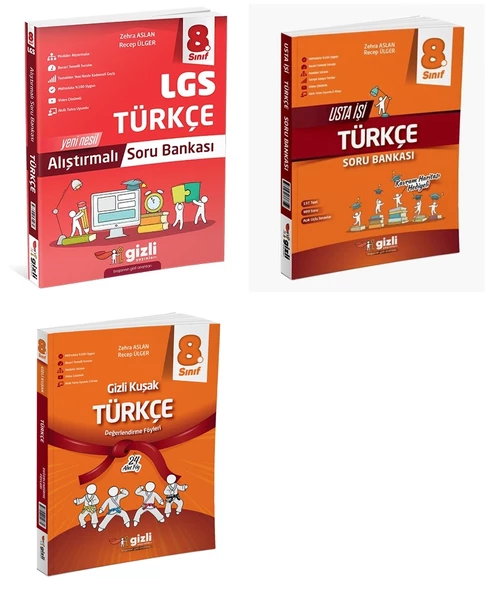 Gizli 2025 8. Sınıf Lgs Türkçe Alıştırmalı + Usta İşi + Gizli Kuşak Serisi Seti 3 Kitap ürün görseli 1