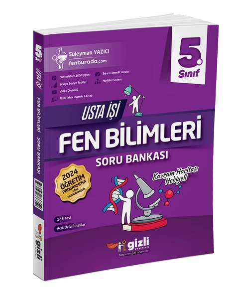 Gizli Yayınları 2025 5. Sınıf Fen Bilimleri Usta İşi Soru Bankası + Kavram Haritası Güncel Müfredat ürün görseli 1