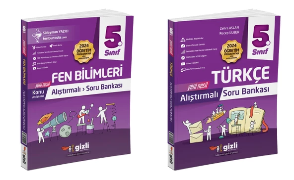 Gizli 2025 5. Sınıf Fen Bilimleri + Türkçe Alıştırmalı Soru Bankası Seti 2 Kitap ürün görseli 1
