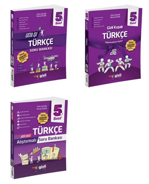 Gizli 2025 5. Sınıf Türkçe Alıştırmalı + Usta İşi + Gizli Kuşak Serisi Seti 3 Kitap ürün görseli 1