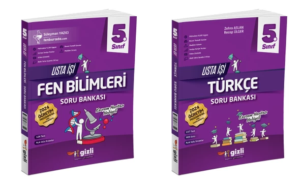 Gizli 2025 5. Sınıf Fen Bilimleri + Türkçe Usta İşi Soru + Kavram Haritası Seti 2 Kitap ürün görseli 1