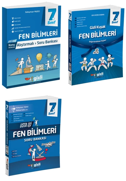 Gizli 2025 7. Sınıf Fen Bilimleri Alıştırmalı + Usta İşi + Gizli Kuşak Serisi Seti 3 Kitap ürün görseli 1
