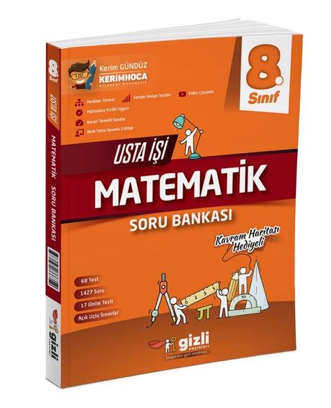 Gizli Yayınları 2025 8. Sınıf Matematik Usta İşi Soru Bankası + Kavram Haritası ürün görseli 1