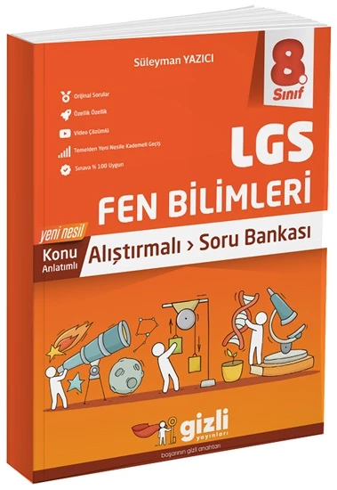 Gizli Yayınları 2025 8. Sınıf Fen Bilimleri Alıştırmalı Soru Bankası ürün görseli 1