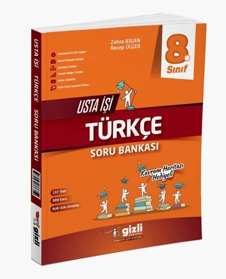 Gizli Yayınları 2025 8. Sınıf Türkçe Usta İşi Soru Bankası + Kavram Haritası ürün görseli 1