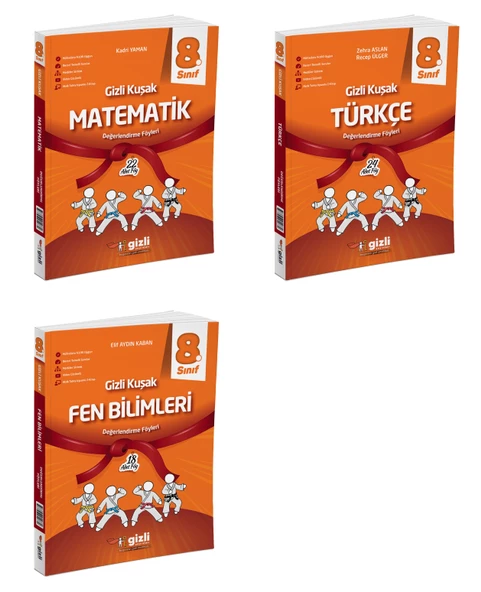 Gizli 2025 8. Sınıf Lgs Matematik + Türkçe + Fen Gizli Kuşak Serisi Seti 3 Kitap ürün görseli 1