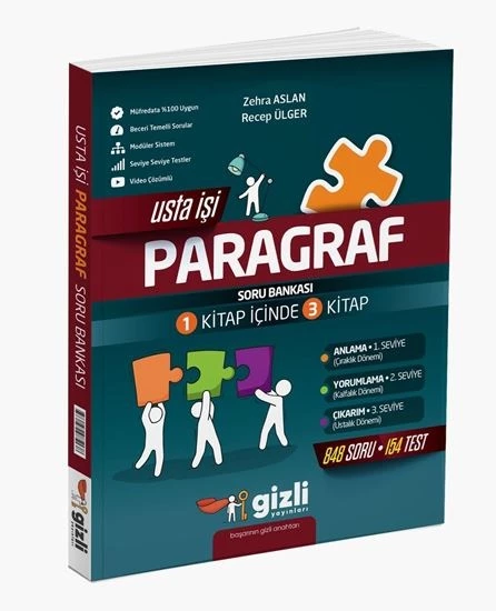 Gizli Yayınları 2025 8. Sınıf Usta İşi Paragraf Soru Bankası ürün görseli 1