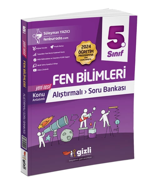 Gizli Yayınları 2025 5. Sınıf Fen Bilimleri Alıştırmalı Soru Bankası ürün görseli 1