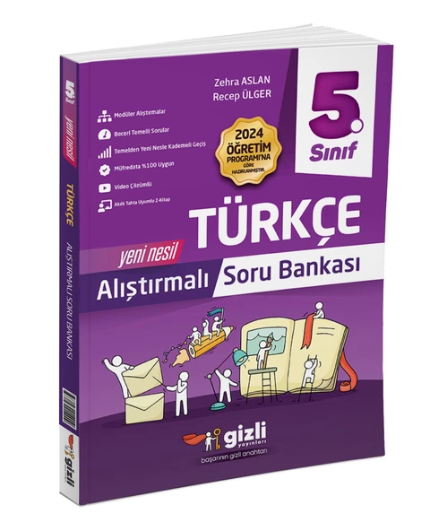 Gizli Yayınları 2025 5. Sınıf Türkçe Alıştırmalı Soru Bankası ürün görseli 1