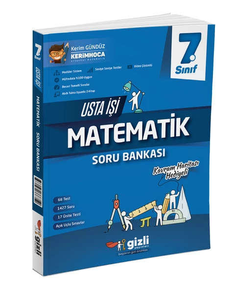 Gizli Yayınları 2025 7. Sınıf Matematik Usta İşi Soru Bankası + Kavram Haritası ürün görseli 1