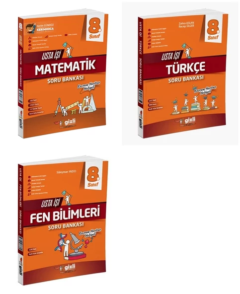 Gizli 2025 8. Sınıf Lgs Matematik + Türkçe + Fen Usta İşi Soru + Kavram Haritası Seti 3 Kitap ürün görseli 1