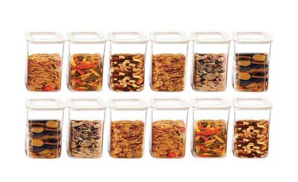 Moonstar 12 Li Süper Set Saklama Kabı Erzak Kabı Seti 1100 ML-MAX-521 ürün görseli 1