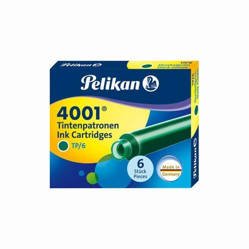 PELIKAN 4001 DOLMAKALEM KARTUSU KOYUYESIL KISA 6LI ürün görseli 1