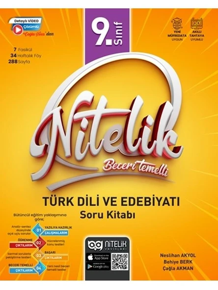 NİTELİK 9.SINIF TÜRK DİLİ VE EDEBİYATI SORU KİTABI BECERİ TEMELLİ *YENİ* ürün görseli 1