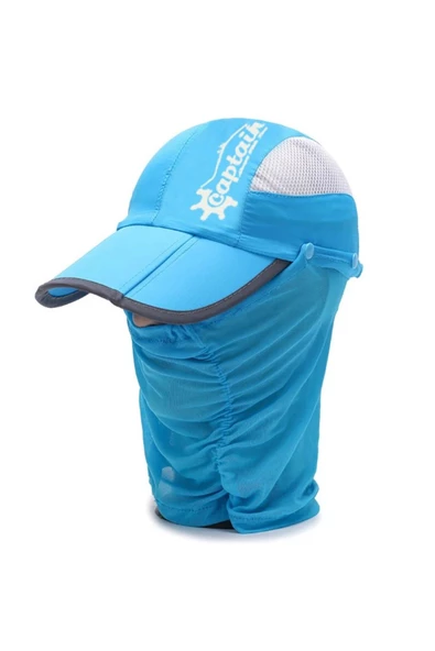 Fisherman Style Cap JF-07 Katlanır Fileli Şapka + Çıkarılabilir Yüz Koruma ürün görseli 1