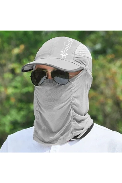 Fisherman Style Cap JF-06 Katlanır Fileli Şapka + Çıkarılabilir Yüz Koruma ürün görseli 1
