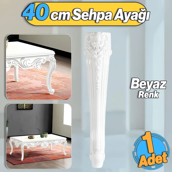 Nehir Plastik Sehpa Ayağı 40 cm Beyaz Orta Ayak Zigon Sehpa Mobilya Masa Ayakları Beyaz 1 Adet ürün görseli 1