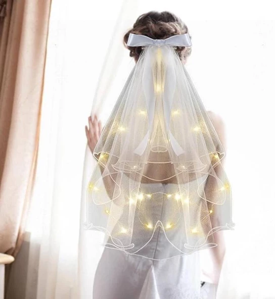 Tokalı Duvak İncili Ledli 70 cm - Resim 4