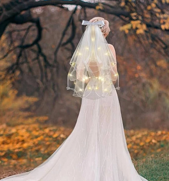 Tokalı Duvak İncili Ledli 70 cm - Resim 3