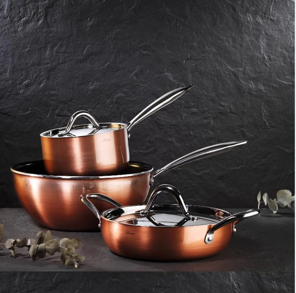 Brioni Copperfield 24 Cm Basık Seramik Tencere CPF123 - Resim 2