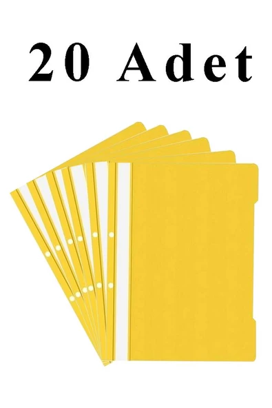 20 Adet A4 Sarı Telli Dosya 1 Paket Ekonomik Kaliteli Telli Dosya Ofis Büro Okul ürün görseli 1