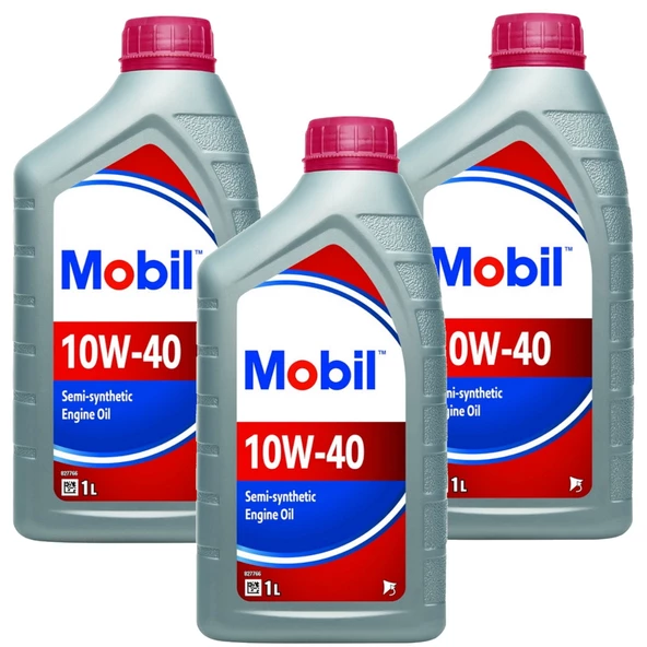 Mobil 10W-40 Yarı Sentetik Motor Yağı 3 x 1 L ürün görseli 1