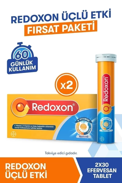 Redoxon Üçlü Etki 30 Efervesan Tablet x 2 Adet ürün görseli 1