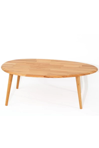 Asimetrik Masif Doğal Ahşap Orta Sehpa ve 2'li/3'lü Zigon Sehpa Set, Modern Masif Yan ve Orta Sehpa ürün görseli 1