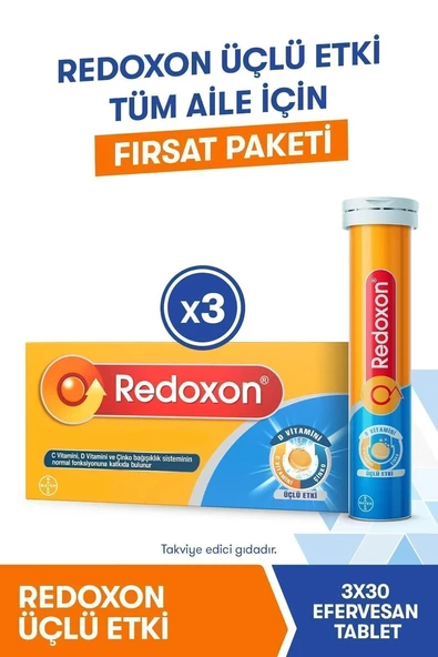 Redoxon Üçlü Etki 30 Efervesan Tablet x 3 Adet ürün görseli 1