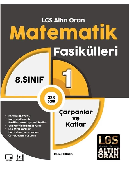 ALTIN ORAN 8.SINIF MATEMATİK 1.FASİKÜL ÇARPANLAR VE KATLAR *YENİ* ürün görseli 1