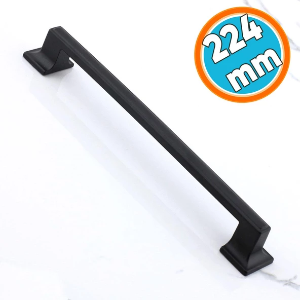 Siyah Kulp Metal Mobilya Çekmece Dolabı Mutfak Dolap Kulpları Kapak Kulbu Kulpu 224 mm-22.4 cm ürün görseli 1