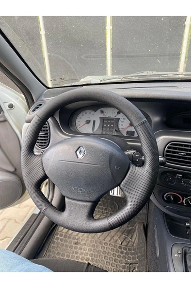 Renault Megane 1 Uyumlu Araca Özel DİKMELİ Direksiyon Kılıfı (Soft Nokta Düz) ürün görseli 1