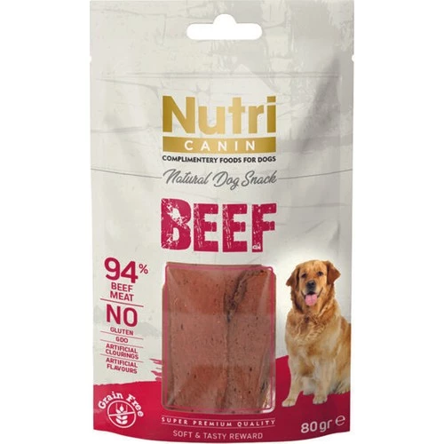 Nutri Canin Sığır Etli Tahılsız Köpek Ödülü 80 gr - Yüksek Proteinli Sağlıklı Atıştırmalık ürün görseli 1