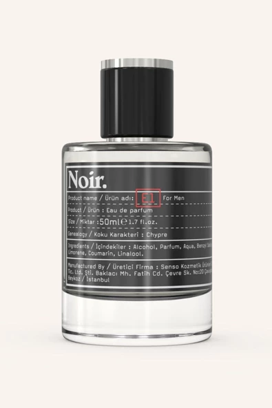 E1 Erkek EDP Parfüm 50 ML ürün görseli 1