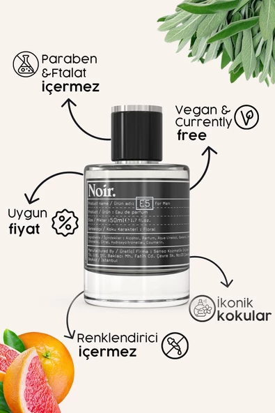E5 Erkek EDP Parfüm 50 ML - Resim 3