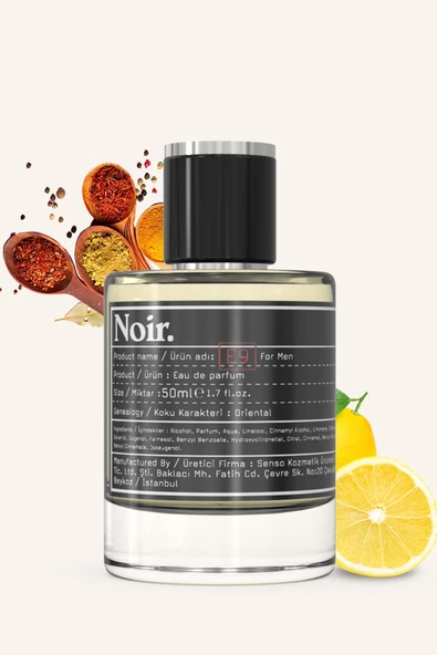 E9 Erkek EDP Parfüm 50 ML - Resim 2