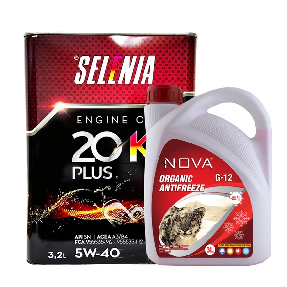 Selenia 20K Plus 5W-40 Sentetik Motor Yağı 3.2 L + Kırmızı Antifriz 3 L ürün görseli 1
