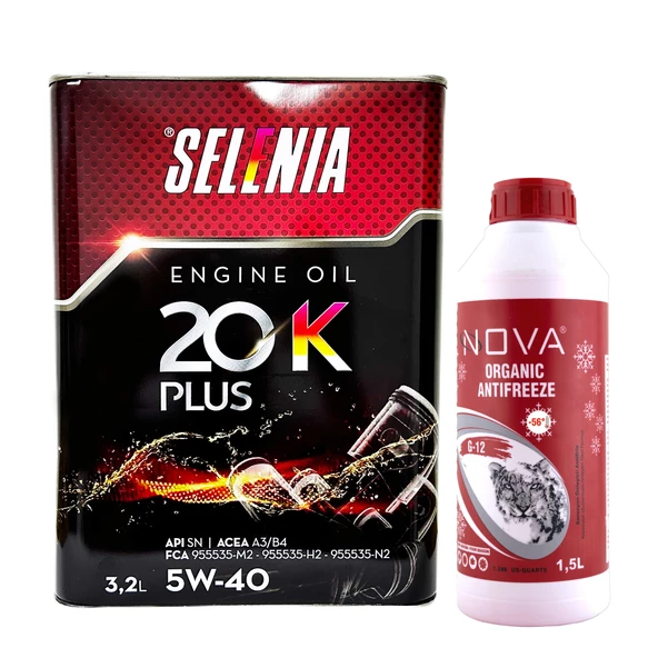 Selenia 20K Plus 5W-40 Motor Yağı 3.2 L + Kırmızı Antifriz 1.5 L ürün görseli 1