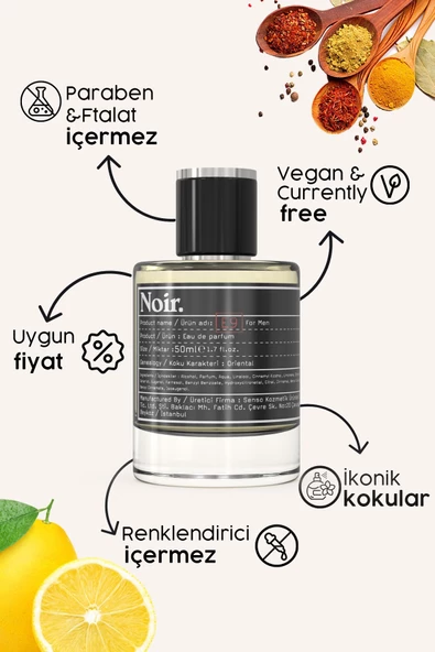 E9 Erkek EDP Parfüm 50 ML - Resim 3
