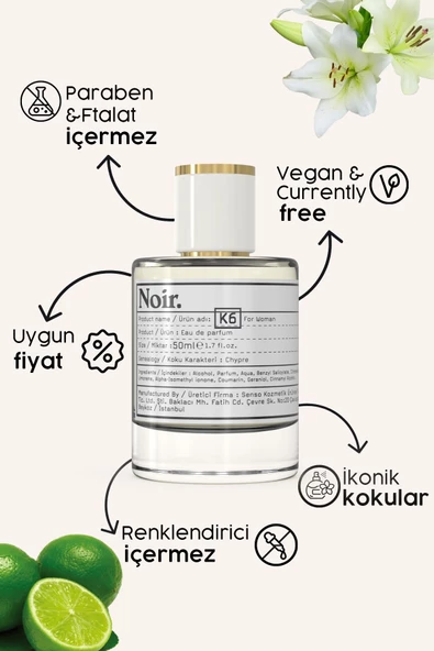 K6 Kadın EDP Parfüm 50 ML - Resim 3