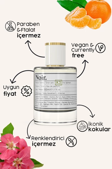 K3 Kadın EDP Parfüm 50 ML - Resim 3